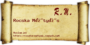 Rocska Mátyás névjegykártya